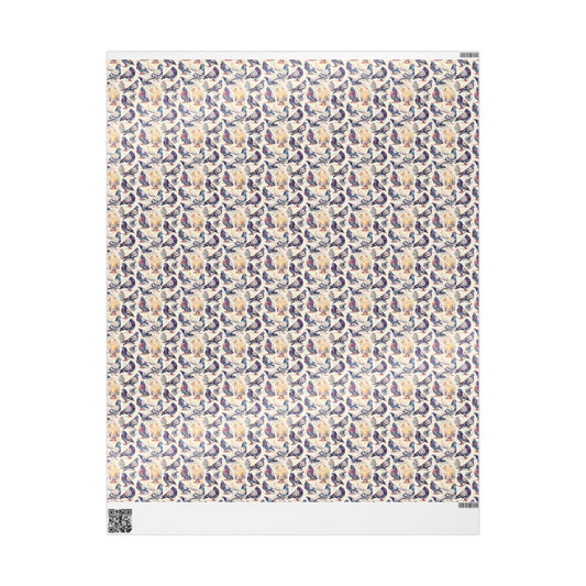 Bird Watching Wrapping Paper Roll, Nature Gift Wrap with Forest Birds for Ornithologists and Outdoor Lovers #16