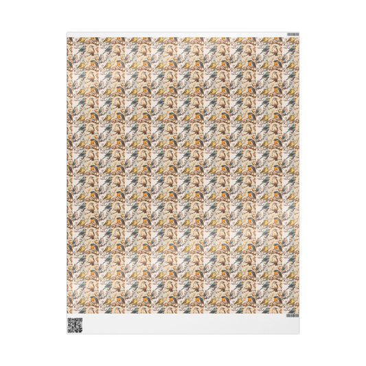 Bird Watching Wrapping Paper Roll, Wildlife Bird Print Gift Wrap for Outdoor Themed Parties and Gifts #20