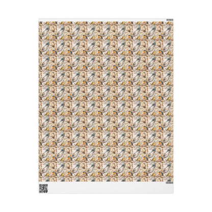 Bird Watching Wrapping Paper Roll, Wildlife Bird Print Gift Wrap for Outdoor Themed Parties and Gifts #20