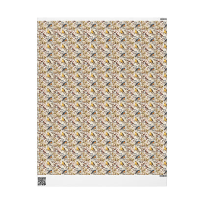 Nature Lover Wrapping Paper Roll, Bird Watching Gift Wrap with Branches, Feathers, and Colorful Birds #18