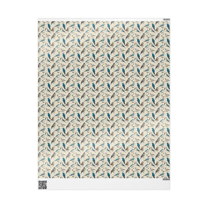 Colorful Bird Watching Wrapping Paper for Nature Enthusiasts, Gift Wrap with Bird Illustrations, Outdoor Birding Gift Supplies #6