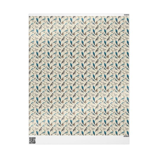 Colorful Bird Watching Wrapping Paper for Nature Enthusiasts, Gift Wrap with Bird Illustrations, Outdoor Birding Gift Supplies #6
