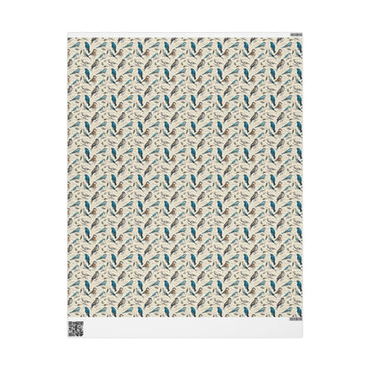 Colorful Bird Watching Wrapping Paper for Nature Enthusiasts, Gift Wrap with Bird Illustrations, Outdoor Birding Gift Supplies #6