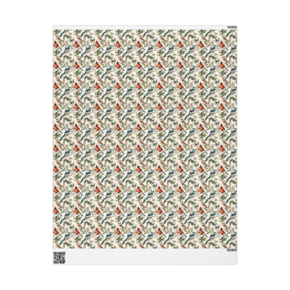 Nature Bird Watching Wrapping Paper for Birders and Wildlife Fans, Unique Gift Wrap with Songbirds and Forest Inspired Prints #3