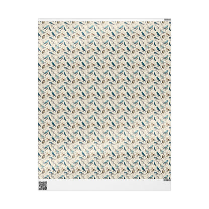 Bird Lover Gift Wrap for Bird Watching Fans, Beautiful Wrapping Paper with Watercolor Birds, Nature Inspired Gift Packaging #5