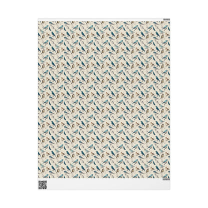 Bird Lover Gift Wrap for Bird Watching Fans, Beautiful Wrapping Paper with Watercolor Birds, Nature Inspired Gift Packaging #5