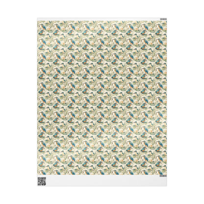 Bird Lover Wrapping Paper Roll, Bird Watching Gift Wrap with Feathers, Branches, and Wildlife Patterns #12