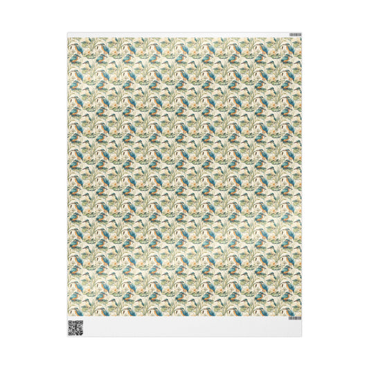 Bird Lover Wrapping Paper Roll, Bird Watching Gift Wrap with Feathers, Branches, and Wildlife Patterns #12