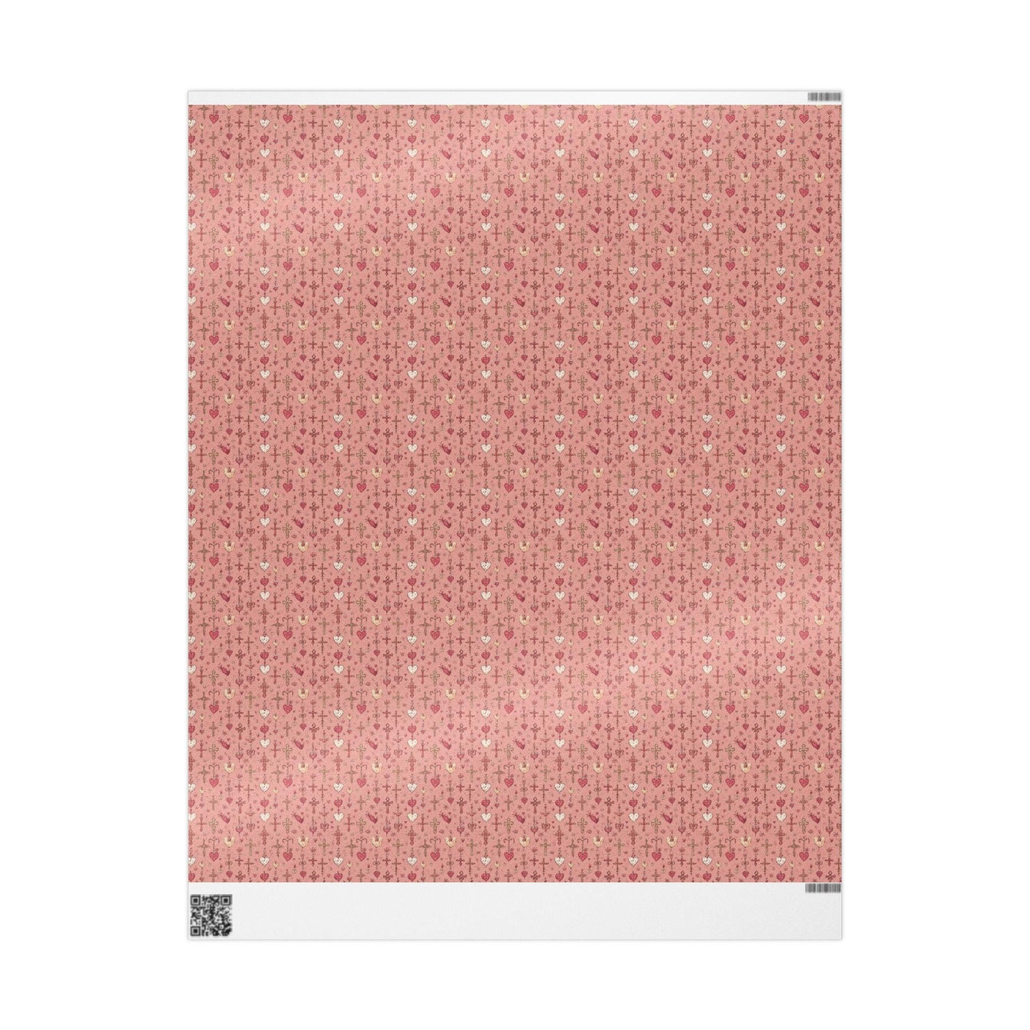 Watercolor Christian Gift Wrap Baptism Theme | Coquette Aesthetic Wrapping Paper for Baby Girl Christening #8