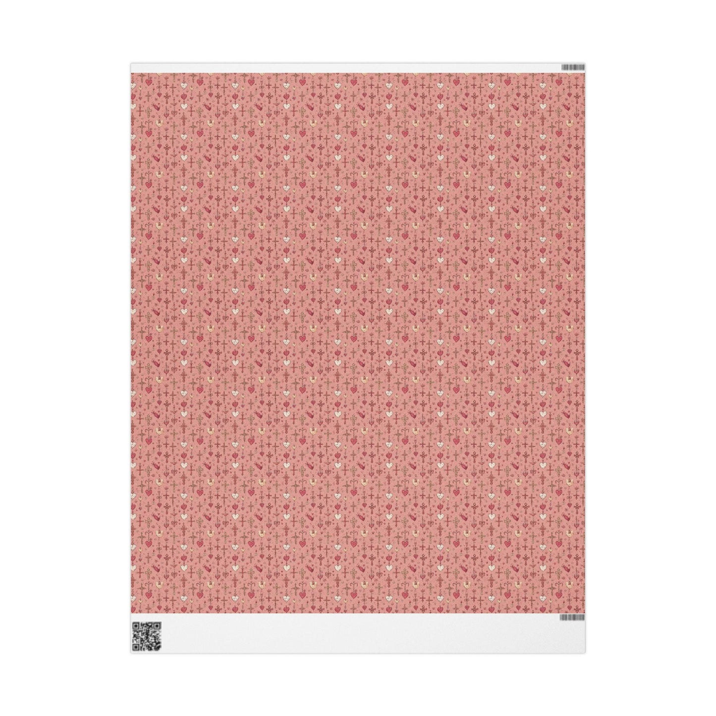 Watercolor Christian Gift Wrap Baptism Theme | Coquette Aesthetic Wrapping Paper for Baby Girl Christening #8