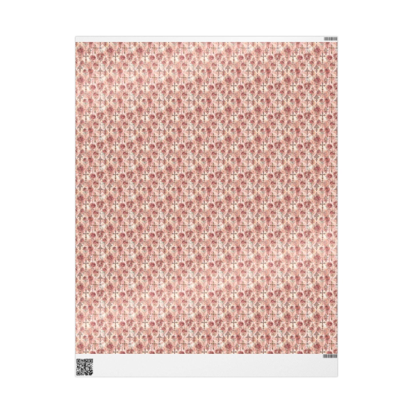 Watercolor Christian Baptism Wrapping Paper | Elegant Coquette Gift Wrap for Baby Girl Christening Celebration #11