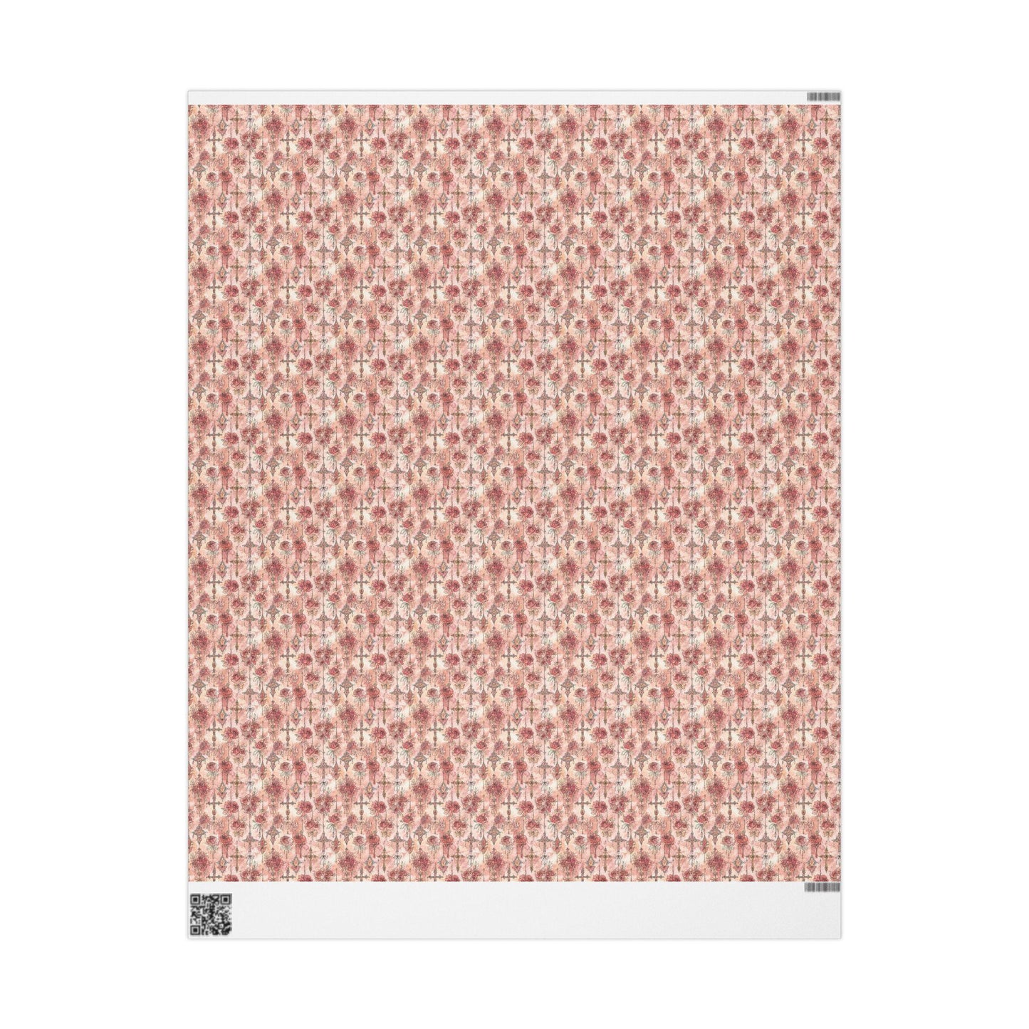 Watercolor Christian Baptism Wrapping Paper | Elegant Coquette Gift Wrap for Baby Girl Christening Celebration #11