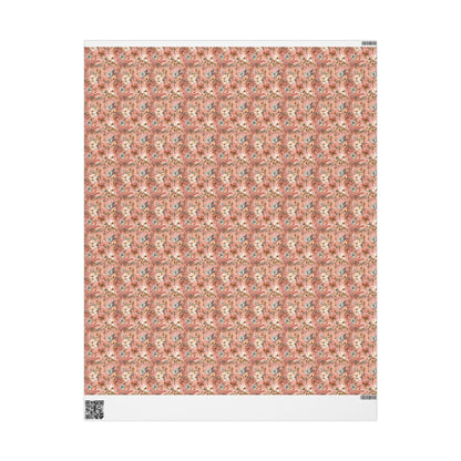Christian Baptism Wrapping Paper Watercolor Coquette Style | Baby Girl Christening Gift Wrap | Elegant Religious Gift Paper #1
