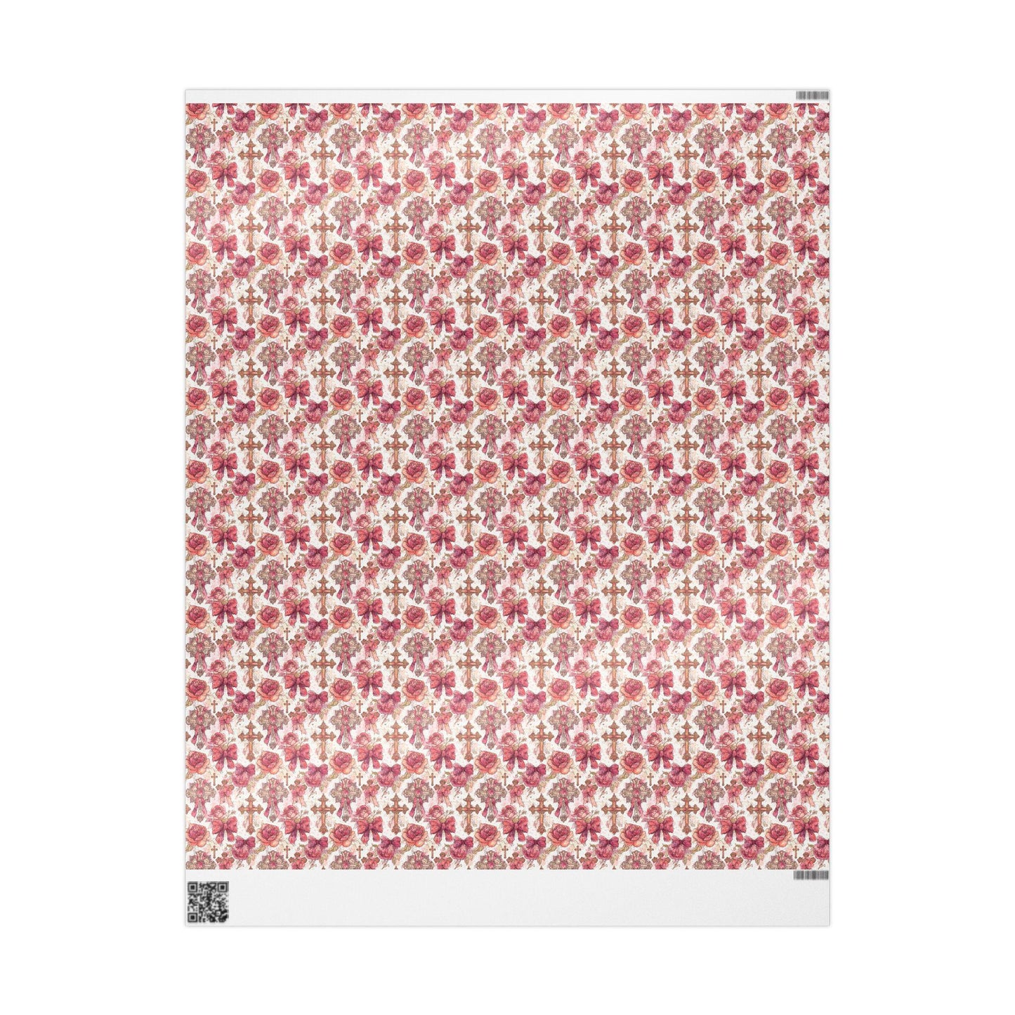 Christian Coquette Gift Wrap Baptism Theme | Watercolor Wrapping Paper for Baby Girl Christening #13
