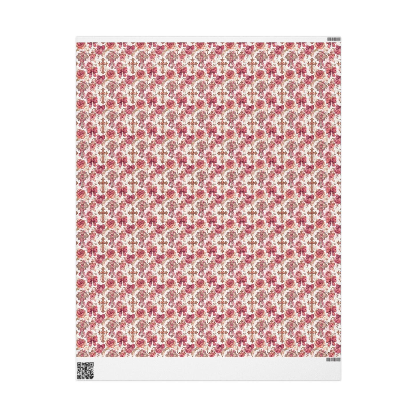 Christian Coquette Gift Wrap Baptism Theme | Watercolor Wrapping Paper for Baby Girl Christening #13