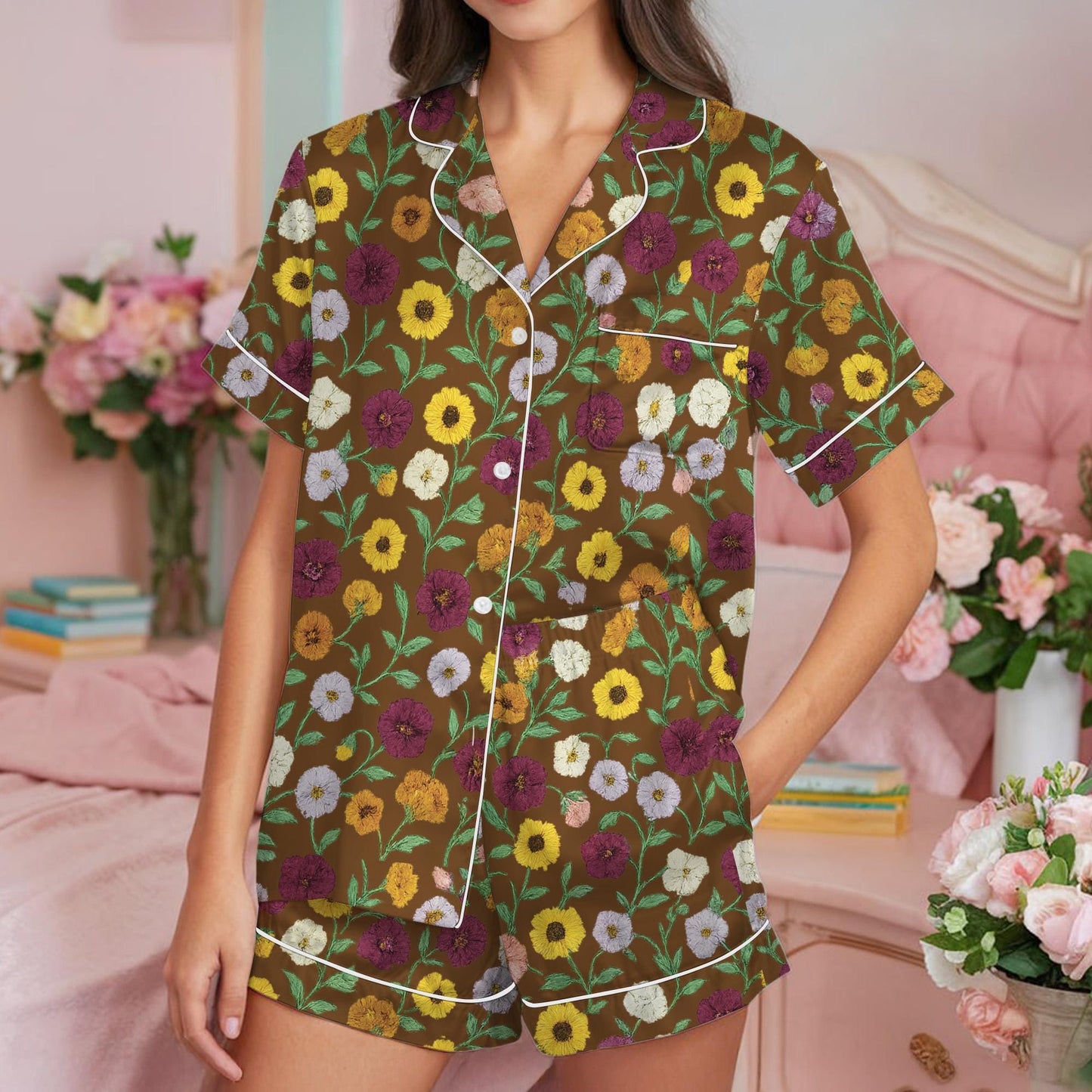 Surprise Song Piano Flowers Pajama Set, Floral Eras Sleepwear, Music Lover's Cozy Loungewear Set, Concert Memory Keepsake Pajamas, Aesthetic