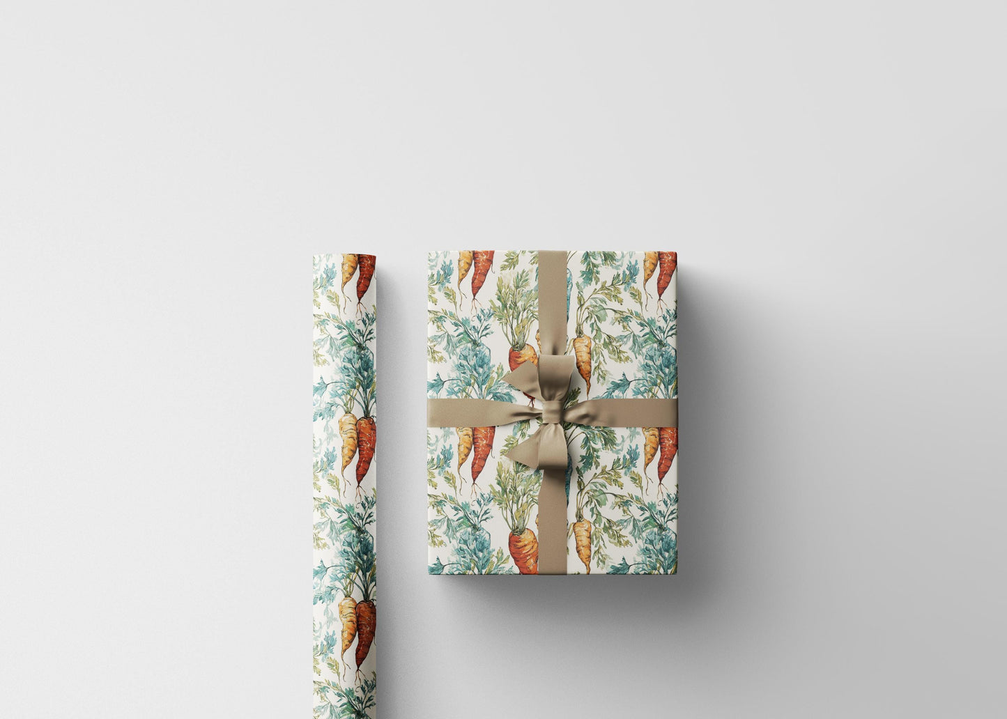 Farmers Market Wrapping Paper Roll Rustic Eco Carrots Design Farmhouse Country Kitchen Organic Farm Fresh Veggie Gift Wrap #61