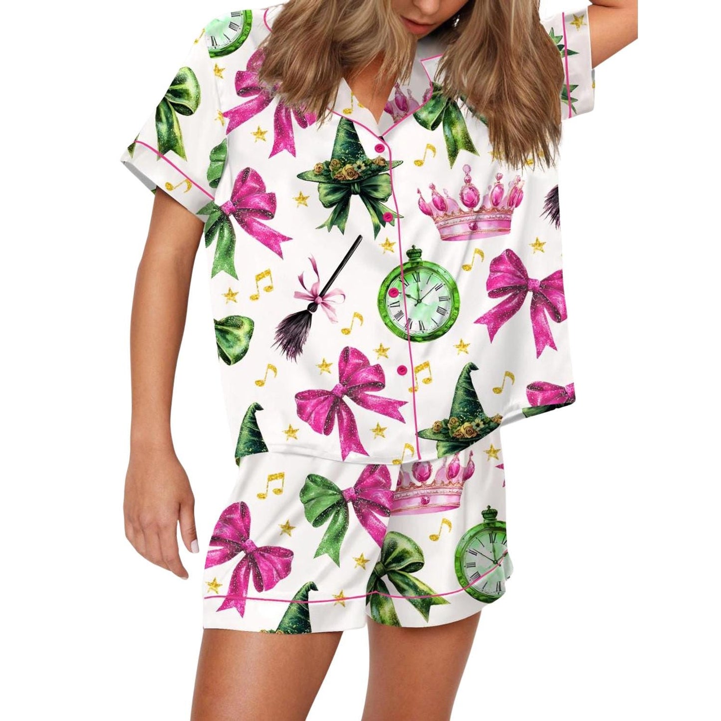 Coquette Wicked Satin Pajama Set For Women  Pajamas Set