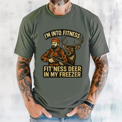 Funny Hunting Graphic Tee: I'm Into Fit'ness - Outdoorsman Gift