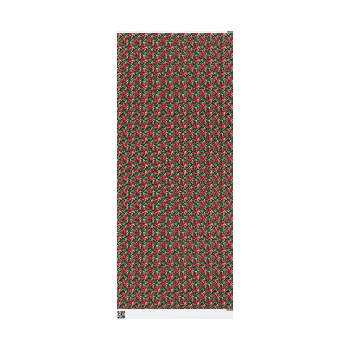 Poinsettia Christmas Wrapping Paper Roll, Watercolor Floral Gift Wrap for Elegant Winter Holiday Packaging #1