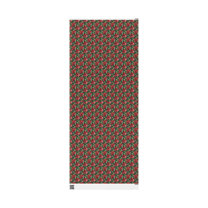 Poinsettia Christmas Wrapping Paper Roll, Watercolor Floral Gift Wrap for Elegant Winter Holiday Packaging #1