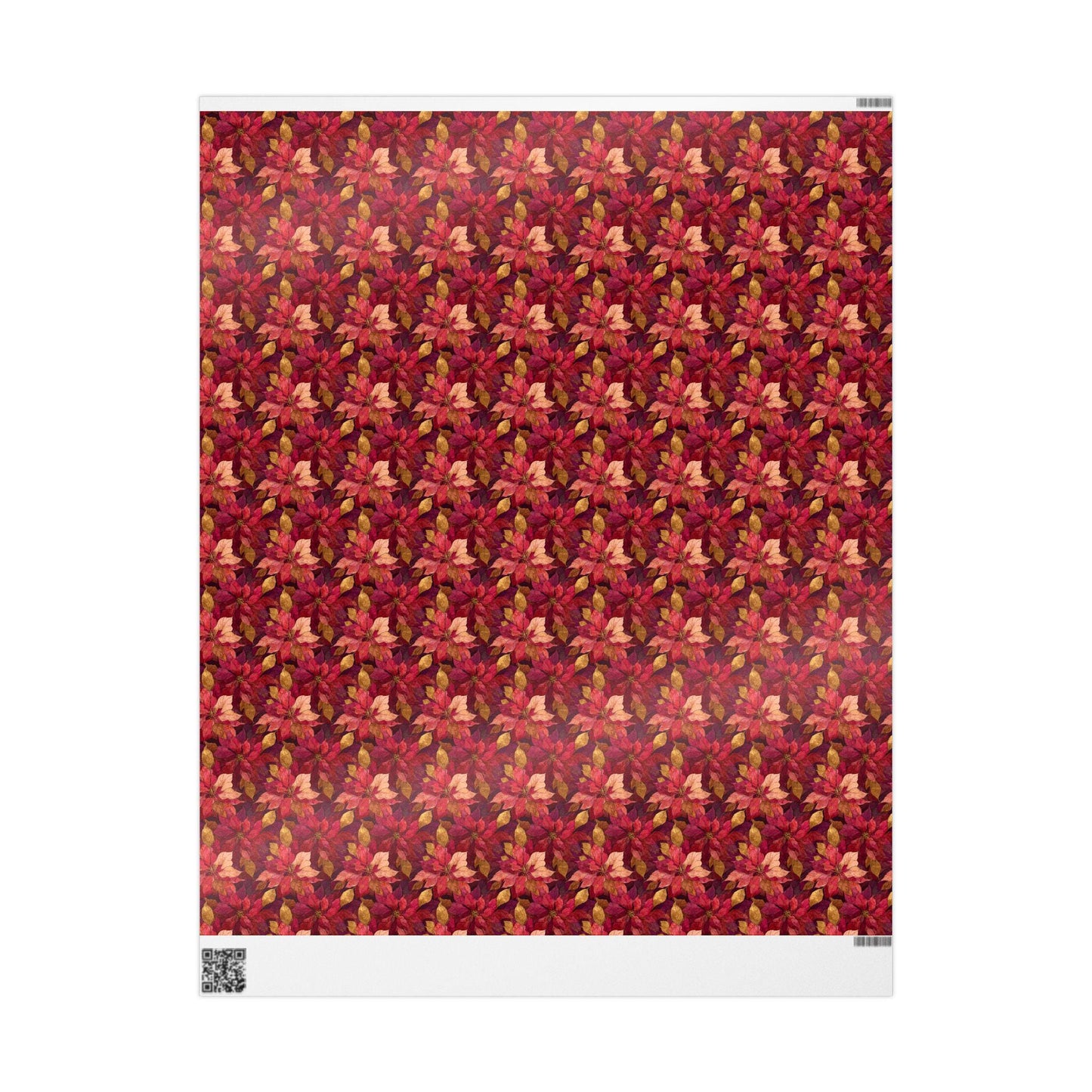 Winter Floral Wrapping Paper Roll, Watercolor Poinsettia Christmas Gift Wrap for Elegant Holiday Presents #7