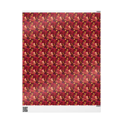 Winter Floral Wrapping Paper Roll, Watercolor Poinsettia Christmas Gift Wrap for Elegant Holiday Presents #7