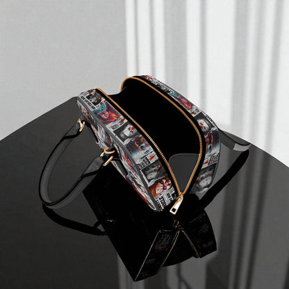 The Horror Gazette Small Handbag | Top Handle Bag | Custom Horror Lovers Handbag | Spooky Season Crossbody Bag | Mini Bag