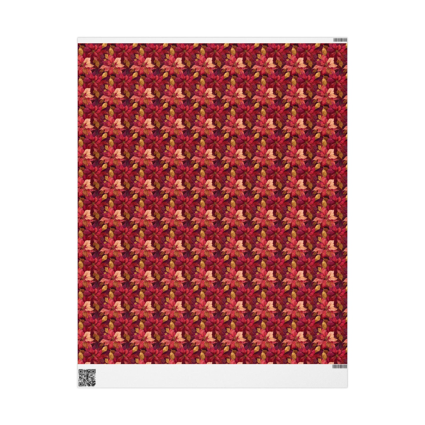 Winter Floral Wrapping Paper Roll, Watercolor Poinsettia Christmas Gift Wrap for Elegant Holiday Presents #7