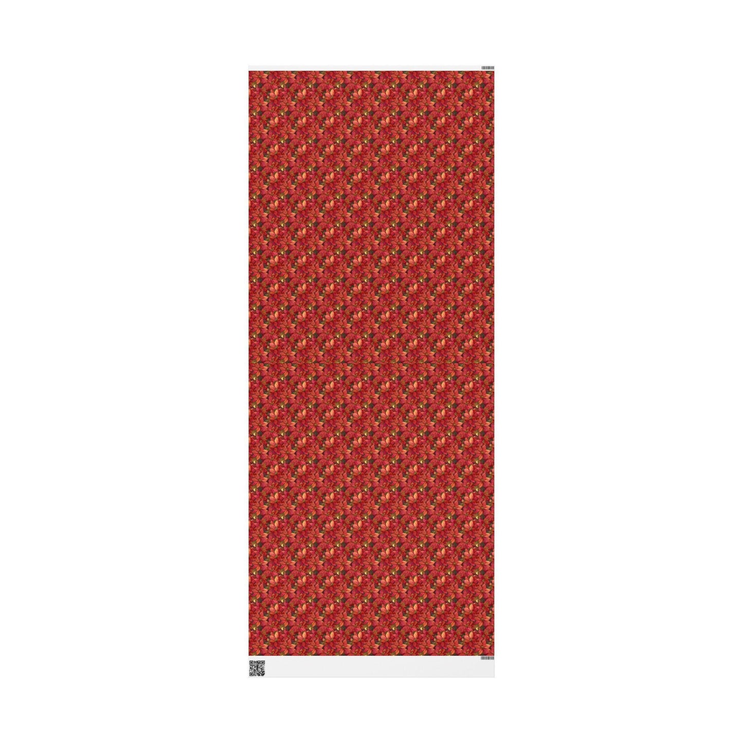 Elegant Poinsettia Wrapping Paper Roll, Christmas Gift Wrap with Watercolor Flowers and Festive Details #5