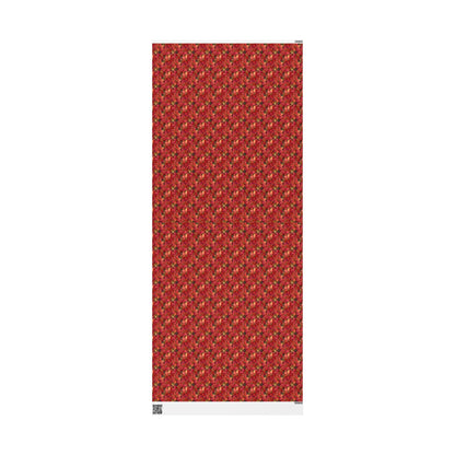 Elegant Poinsettia Wrapping Paper Roll, Christmas Gift Wrap with Watercolor Flowers and Festive Details #5