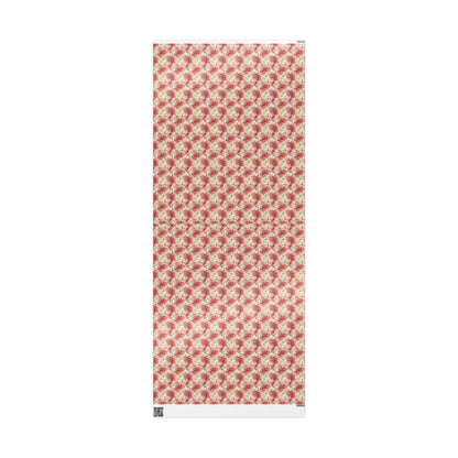Christmas Gift Wrap with Watercolor Poinsettias, Premium Floral Wrapping Paper Roll for Winter Holidays #8