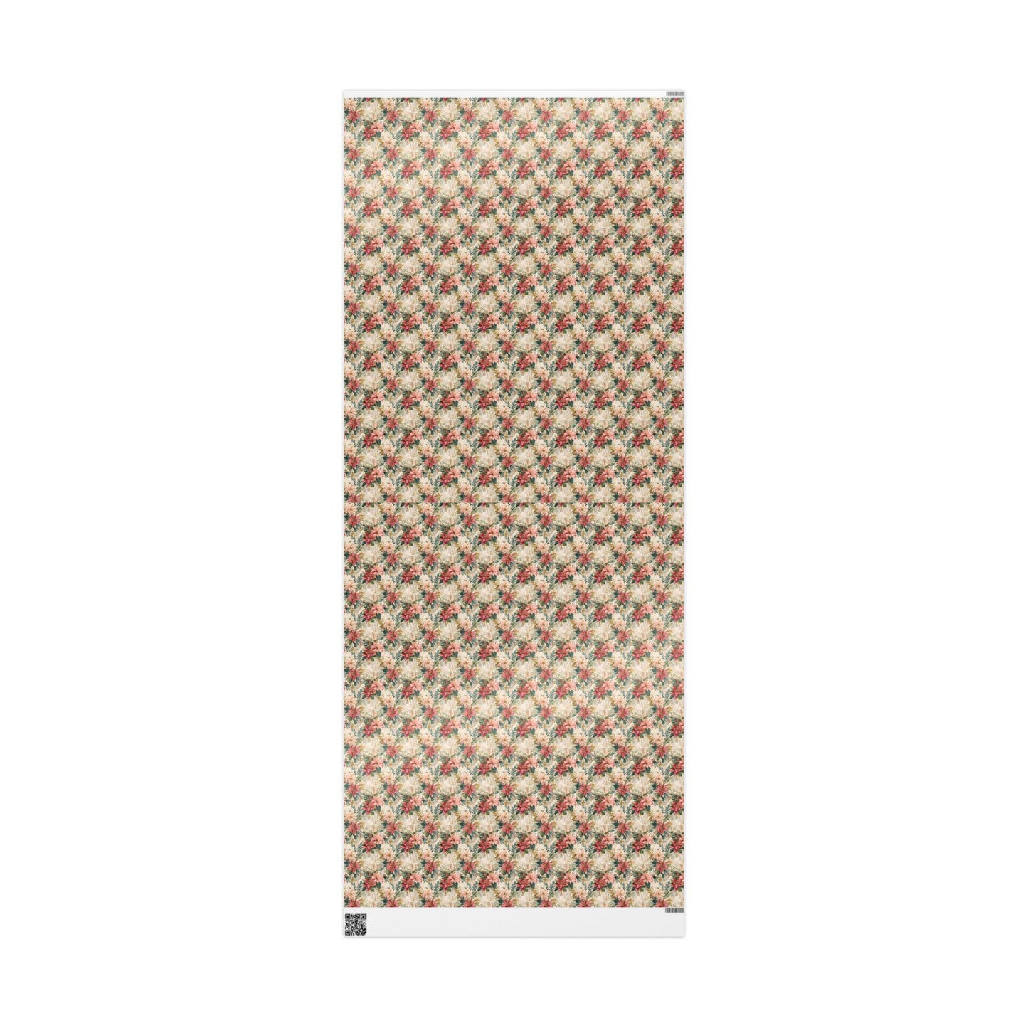 Poinsettia Christmas Gift Wrap Roll, Elegant Watercolor Floral Design for Holiday Wrapping #14