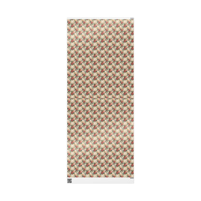 Poinsettia Christmas Gift Wrap Roll, Elegant Watercolor Floral Design for Holiday Wrapping #14