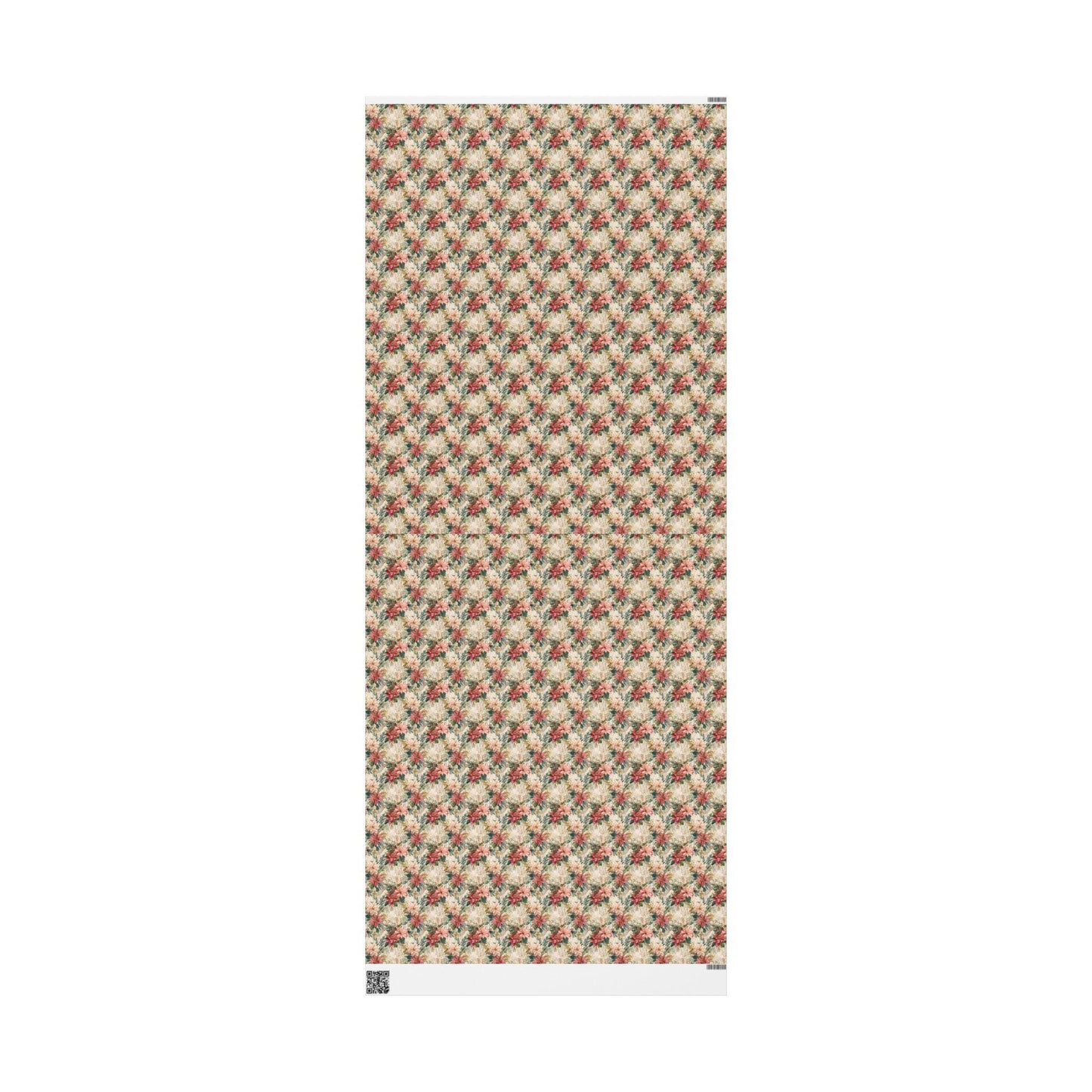 Poinsettia Christmas Gift Wrap Roll, Elegant Watercolor Floral Design for Holiday Wrapping #14