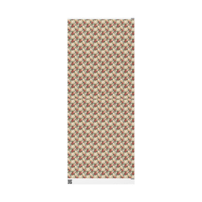 Poinsettia Christmas Gift Wrap Roll, Elegant Watercolor Floral Design for Holiday Wrapping #14