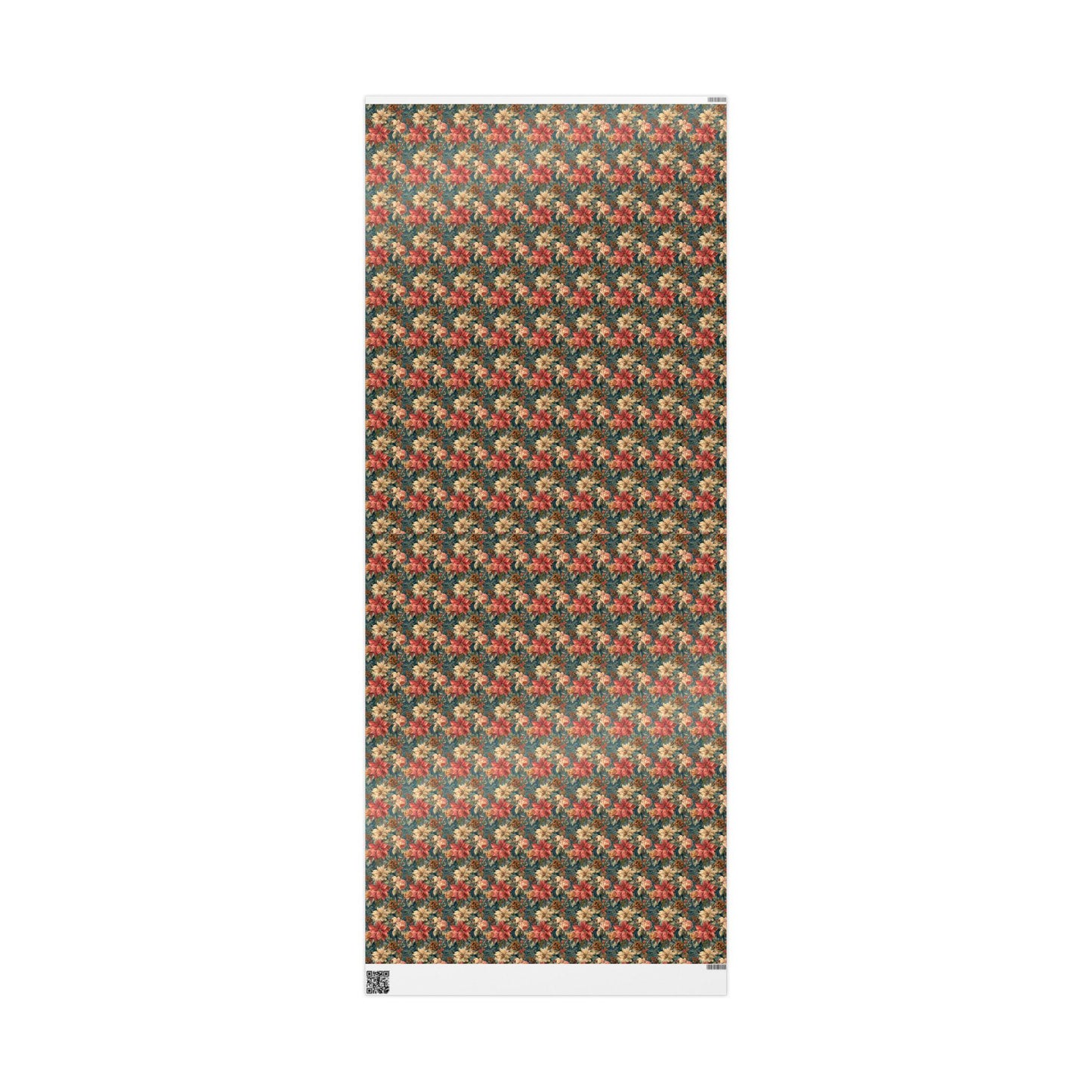 Red Poinsettia Wrapping Paper Roll, Elegant Christmas Gift Wrap for Holiday Packaging and Winter Decor #9