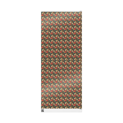 Red Poinsettia Wrapping Paper Roll, Elegant Christmas Gift Wrap for Holiday Packaging and Winter Decor #9