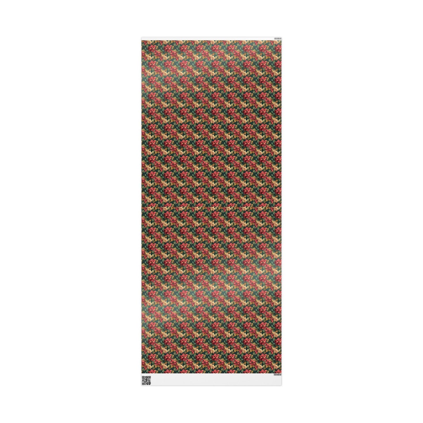 Watercolor Poinsettia Christmas Wrapping Paper Roll, Elegant Red Floral Gift Wrap for Holiday Packaging #3