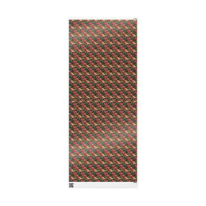 Watercolor Poinsettia Christmas Wrapping Paper Roll, Elegant Red Floral Gift Wrap for Holiday Packaging #3