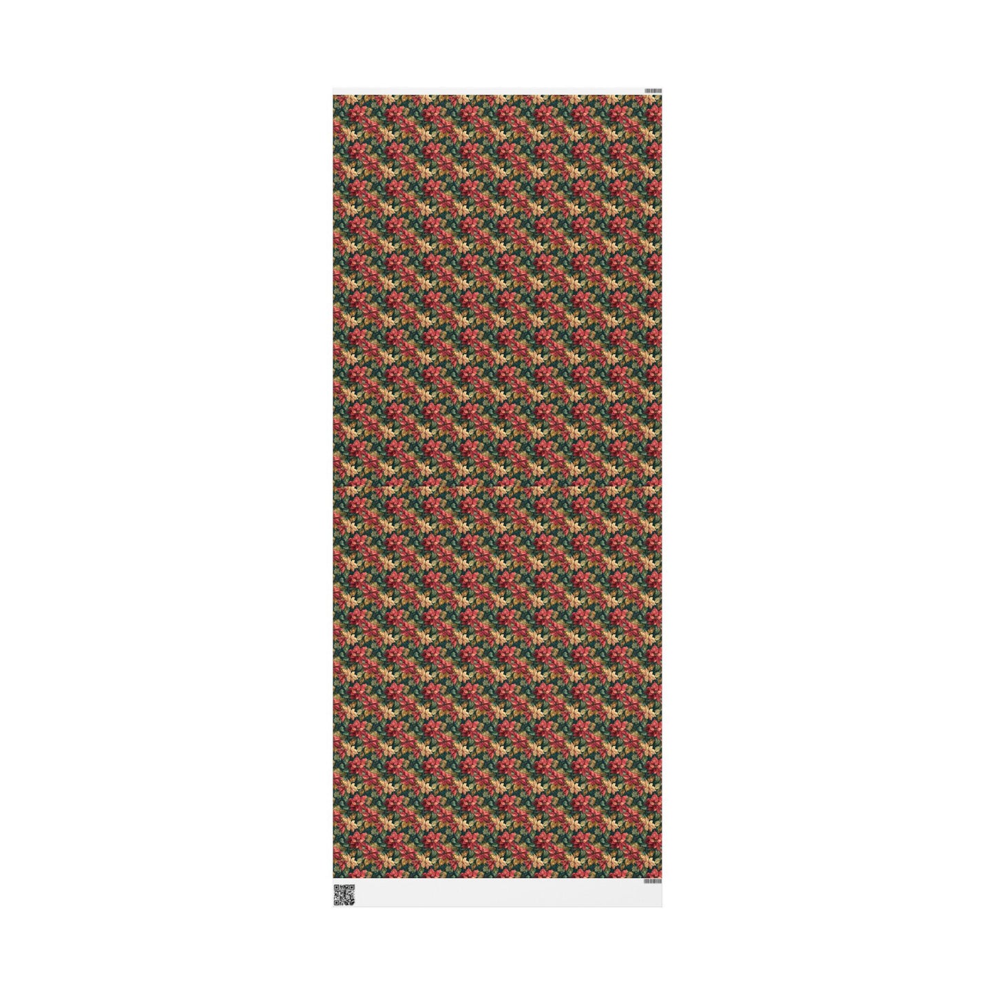 Watercolor Poinsettia Christmas Wrapping Paper Roll, Elegant Red Floral Gift Wrap for Holiday Packaging #3
