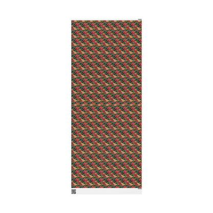Watercolor Poinsettia Christmas Wrapping Paper Roll, Elegant Red Floral Gift Wrap for Holiday Packaging #3