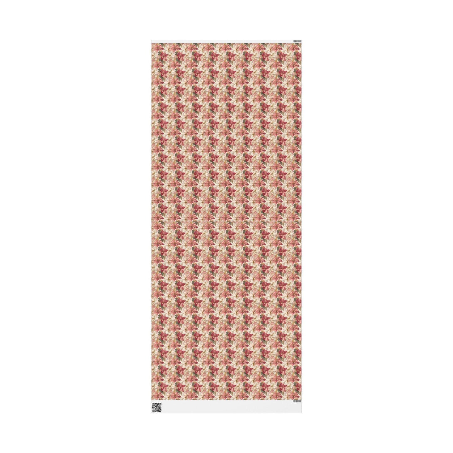 Poinsettia Floral Christmas Wrapping Paper Roll, Watercolor Winter Gift Wrap for Holiday Presents #19