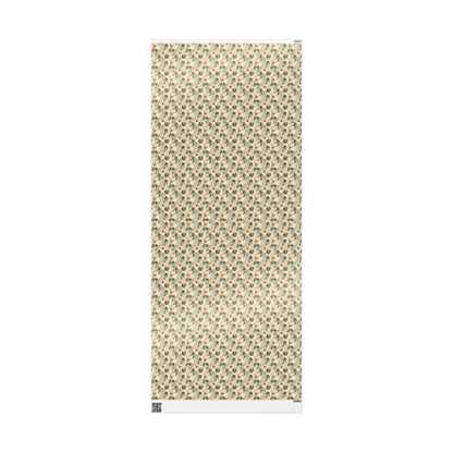 Watercolor Christmas Wrapping Paper Roll with Poinsettia Flowers, Elegant Winter Gift Wrap Idea #18