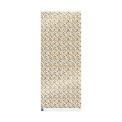 Premium Watercolor Wrapping Paper Roll with Christmas Poinsettias and Winter Floral Pattern #23