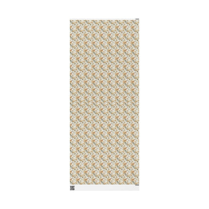 Premium Watercolor Wrapping Paper Roll with Christmas Poinsettias and Winter Floral Pattern #23