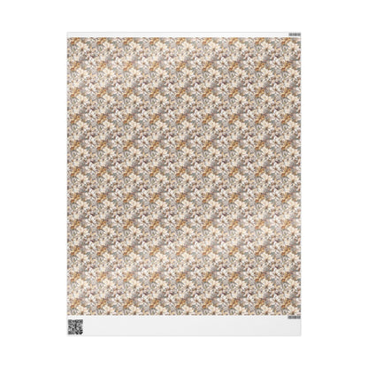 Winter Christmas Wrapping Paper Roll with Poinsettias, Elegant Watercolor Holiday Gift Wrap #22