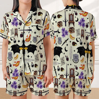 Fourth Wing Pajama Set, Fantasy Dragon Sleepwear, Bookish Book Lover Loungewear Set, Bookish Dragon Pajamas, Xaden Riorson Fans, Onyx Storm