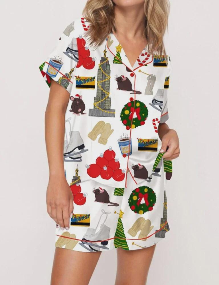 Holiday In New York Satin Pajama Set For Women  Pajamas Set