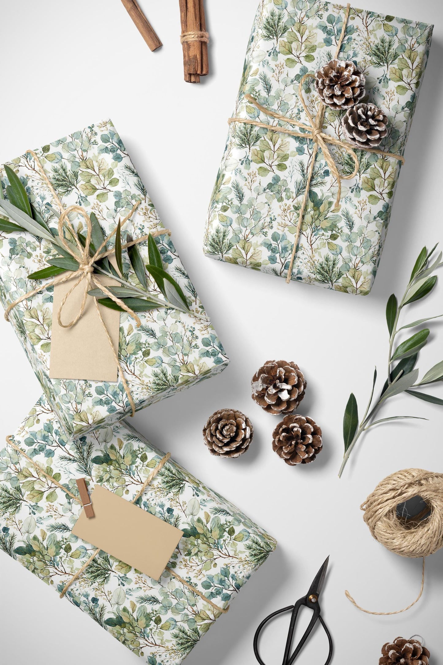Festive Mistletoe Christmas Wrapping Paper Roll, Elegant Gift Wrap for Holiday Packaging and Presents #9
